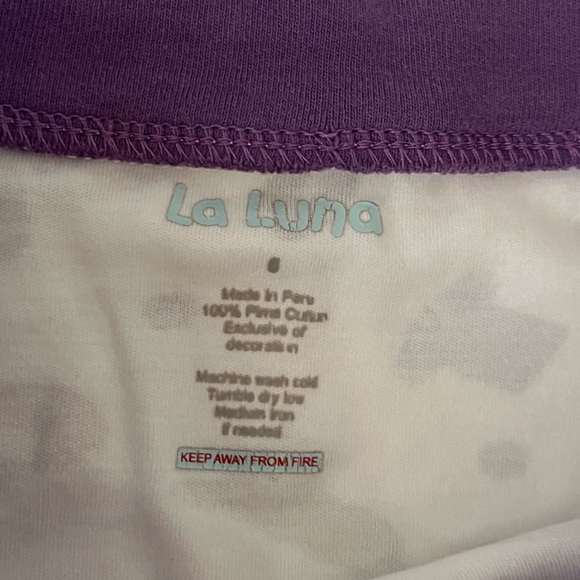 La Luna LSU Tigers Pima Cotton Pajamas Size 6 - Picture 3 of 5